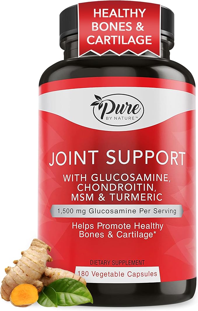 Pure By Nature Bundle of One Daily Multivitamin for Men 60 Capsules &amp Joint Support 180 Capsules Supplements Glucosamine Chondroitin Multi Vitamins &amp Minerals Supplement for Joint &amp Immun