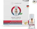 Vitabaum® Iron Forte - Energy Supplement with Vitamins C B6 B12 &amp Folic Acid - 30 Vials - 0.34 fl.oz (10ml) Serving - Twist and Mix System™ for Fast Absorption - Vegan