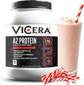 A2 Protein Powder Peppermint Milkshake 25 G Protein per Serving Organic A2/A2 Whey Casein Blend With Probiotics and Celtic Sea Salt Gluten Free Workout Supplement Non GMO 20 Serv 27.4 Oz