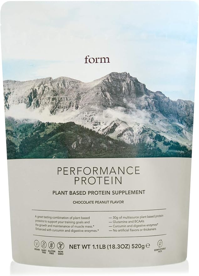 Form Performance Protein - Vegan Protein Powder - 30g of Plant Based Protein per Serving with BCAAs. Perfect Post Workout. Tastes Great with Just Water! (Chocolate Peanut)