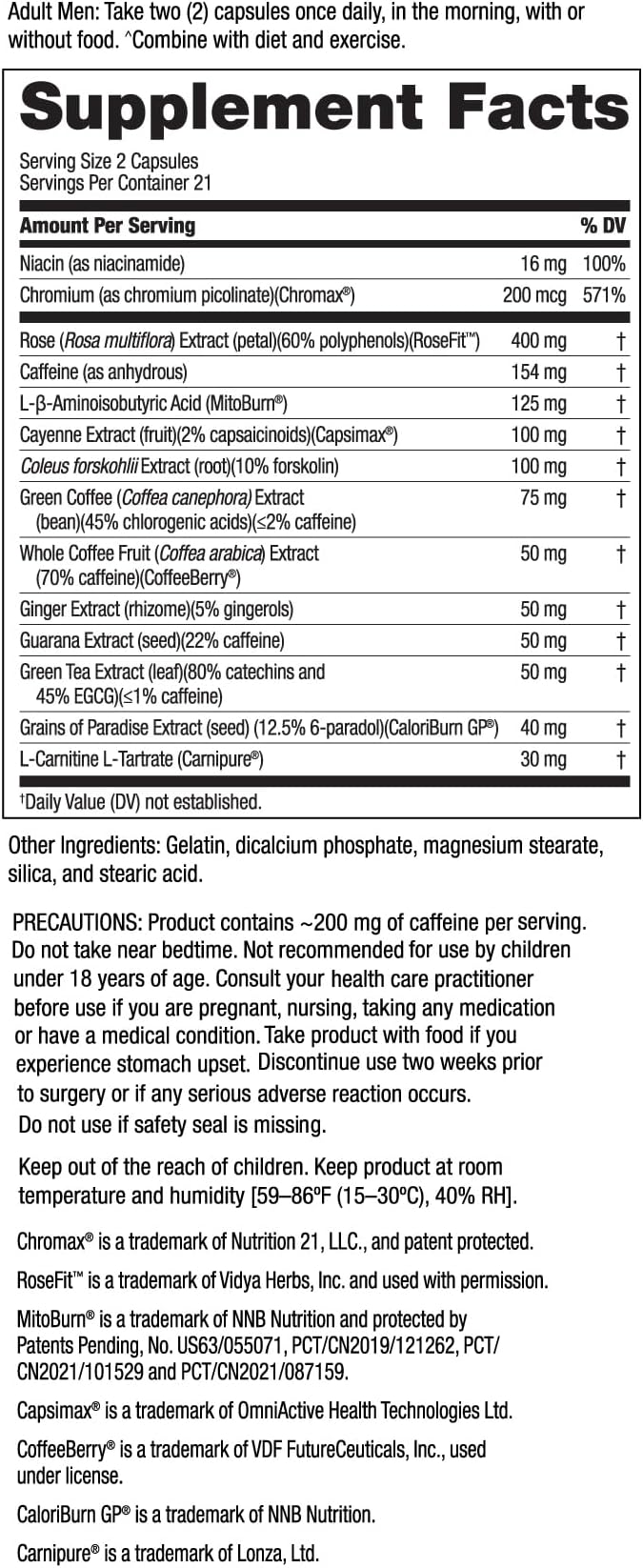 Nugenix Thermo-X: Thermogenic Fat Burner Supplement for Men Extreme Metabolic Accelerator 42 Count