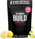 Xwerks Build Creatine Gummies for Men and Women 120 Count 100% Pure Creatine Monohydrate Lemon Flavored Muscle Building Gummies 4g Per Serving Pre Workout Anti Melting 5000mg Total Creatine