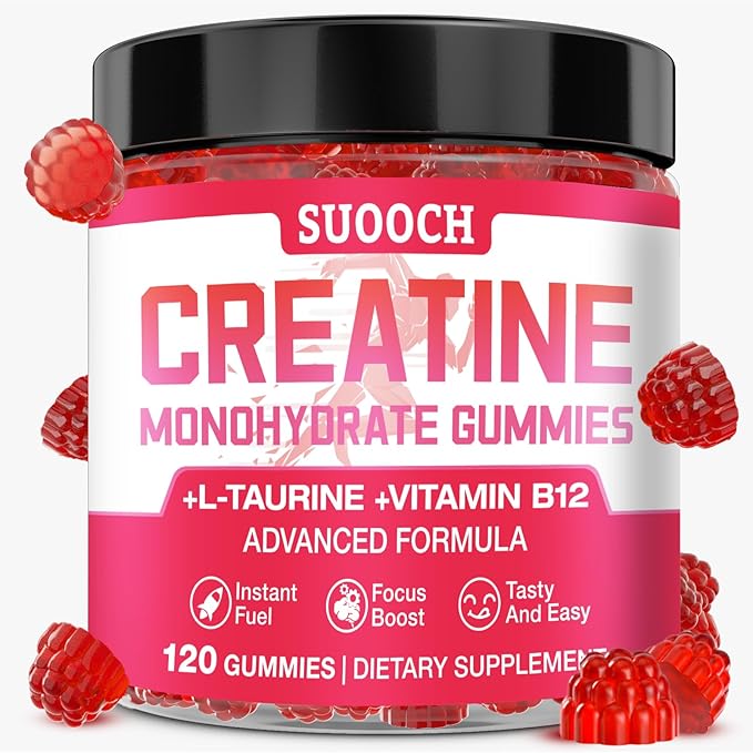 Creatine Gummies for Women &amp Men Strawberry Flavor Creatine Monohydrate Gummies for Exercise Fitness Training Work &amp Travel 120 Count Delicious Chewable Gummy Portable
