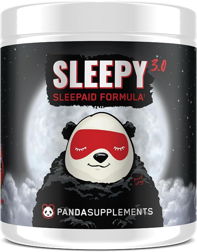 Underground Bio Labs Panda Supps – Sleepy 3.0 Natural Sleep Aid Formula: 5mg Melatonin 300mg GABA Chamomile Extract (Mixed Berry) 30 Servings