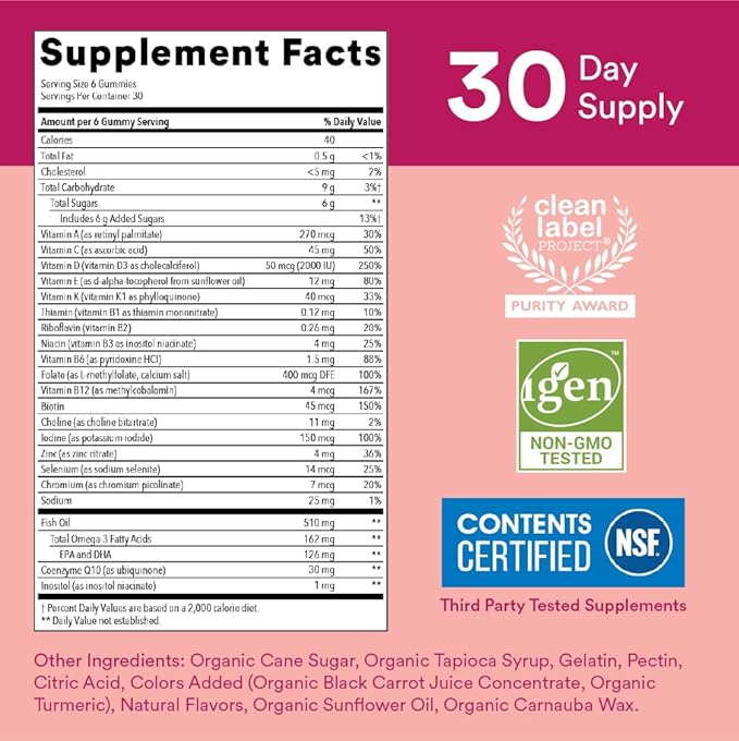 SmartyPants Toddler Multivitamin Gummies: Omega 3 Fish Oil (EPA/DHA) Vitamin D3 C Vitamin B12 B6 &amp Women's Multivitamin Gummies: Omega 3 Fish Oil (EPA/DHA) Methylfolate CoQ10 Vitamin D