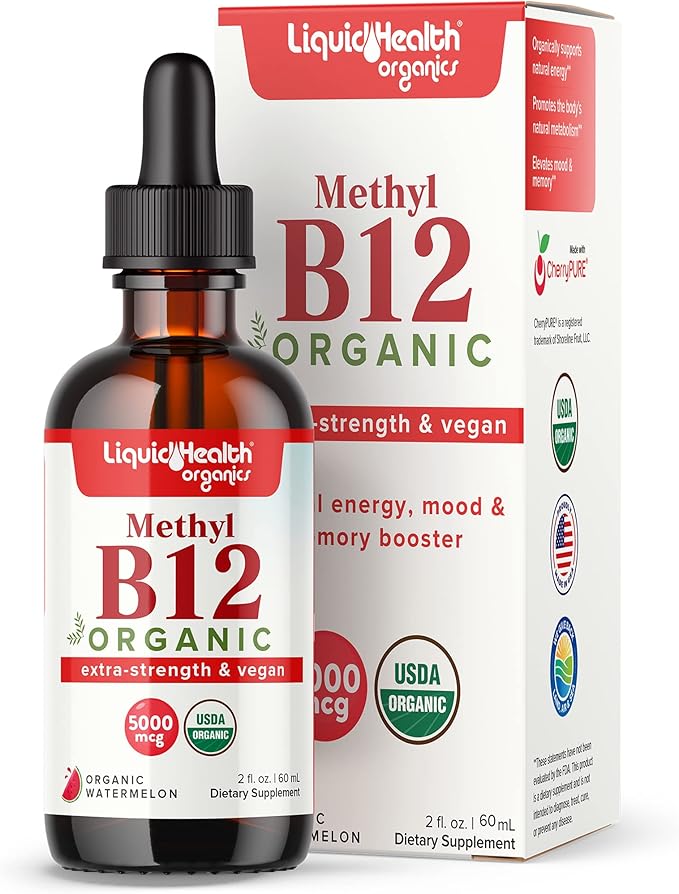 LIQUIDHEALTH High Performance Vitamin Bundle for Adults with Mega Energy B-Complex Complete Multiple Multivitamin &amp Organic Vitamin B12 Drops - Boost Natural Energy &amp Improve Athletic Perform