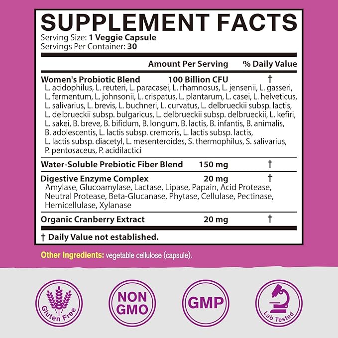 Iron Supplement for Women Men High Potency Iron 65mg with Vitamin C 250mg + Women's Probiotics 100 Billion CFU 36 Strains with Prebiotics &amp Digestive Enzymes