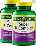 Unique Bundle Store Super Vitamin B Complex – 250 Tablets B Complex Vitamins Complejo B B12 B6 Biotin Folate Daily B Vitamins Supplement for Metabolism Support (Pack of 2)