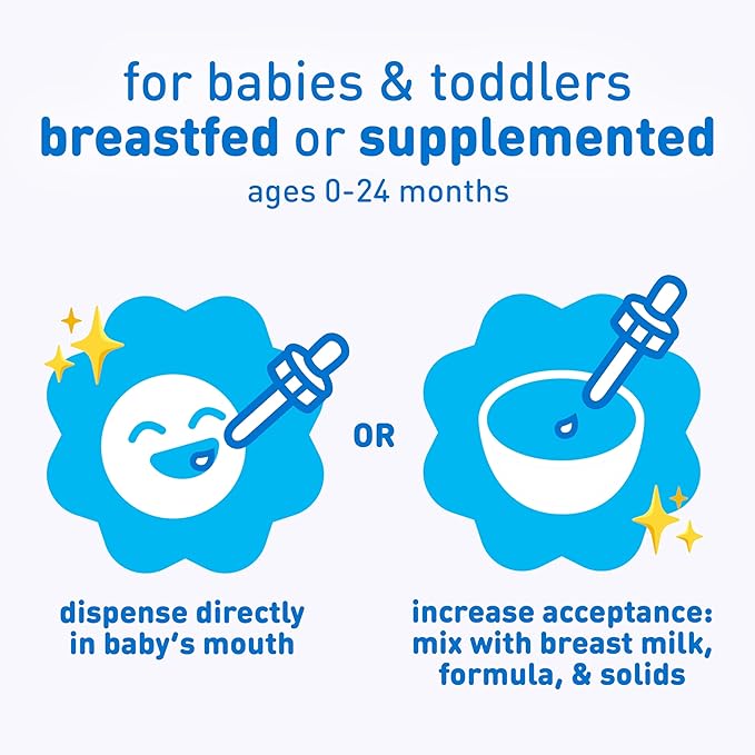 Enfamil Poly-Vi-Sol and Fer-in-Sol Iron Liquid Drop Multivitamin Supplements for Infants and Toddlers 2x50 mL Dropper Bottle