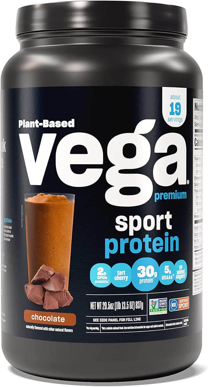 Vega Protein and Greens Protein Powder Chocolate - 20g Plant Based Protein Plus &amp Premium Sport Protein Chocolate Protein Powder Vegan Non GMO Gluten Free Plant Based