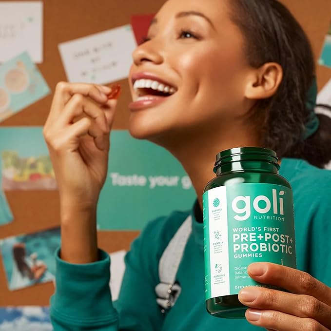 Goli Nutritional Supplement Pre+Post+Probiotics Gummy - 180 Count - World's First 3-in-1 Gluten-Free Vegan Non-GMO and Gelatin-Free.