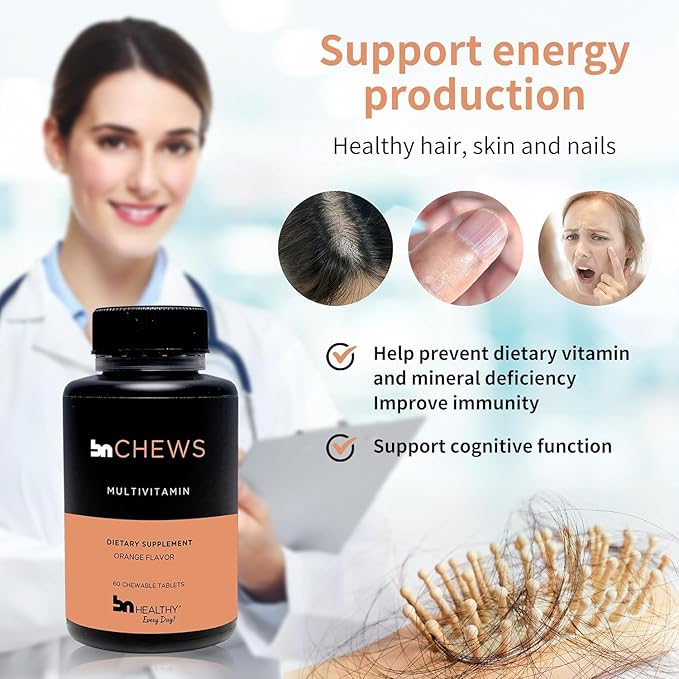 BNHealthy Chewable 2 Pack Bariatric Multivitamin with Iron Vitamin B12 Delicious Orange Flavor – 120 Ct – 60-120 Day Supply.