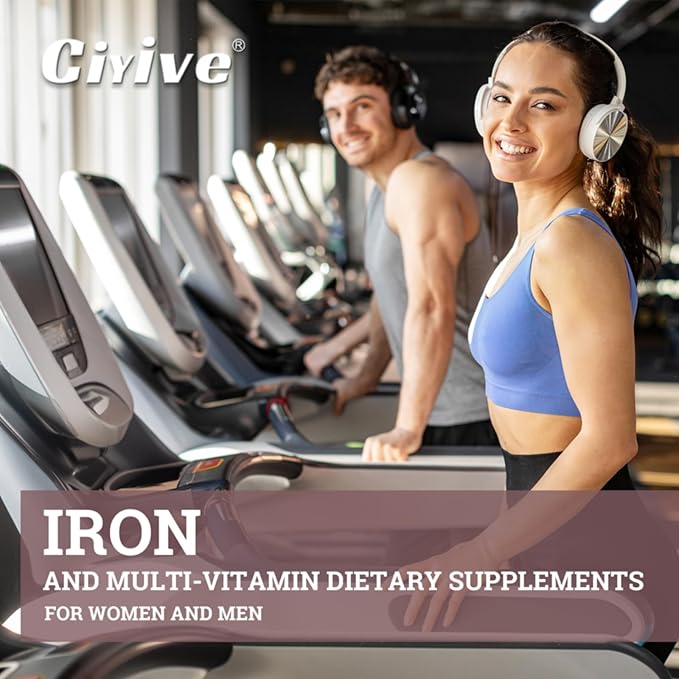 Gentle Iron (Ferrous Bisglycinate Chelate) with Vitamin C B12 &amp Folate — 25 mg Iron — 60 Tablets 2-Month Supply