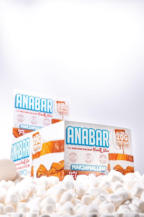 Anabar Protein Bar The Protein-Packed Candy Bar Amazing Tasting Protein Bar No Sugar Alcohols High Protein Amazingly Delicious 20 Grams of Protein (12 Bars Marshmallow Peanut Butter)