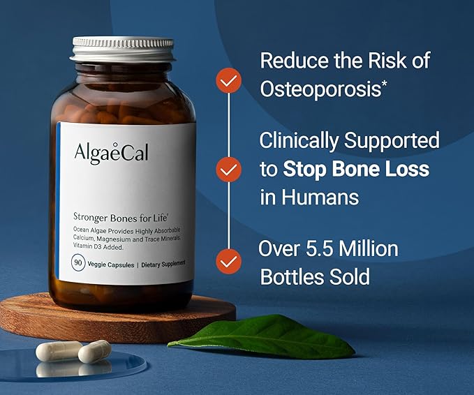 AlgaeCal Bundle - Plant Based Calcium Supplement with Vitamin D3 for Bone Health &amp Strength &amp Triple Power Omega-3 Fish Oil Natural Liquid Emulsion with EPA &amp DHA Curcumin Astaxanthin
