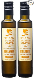 Pineapple Balsamic Vinegar - Gourmet Barrel Aged Infused Balsamic Vinegar - Great for Dressing Dipping Glazing - No Artificial Flavors or Added Sugar - Made in Texas (8.5 oz 2 Pack)