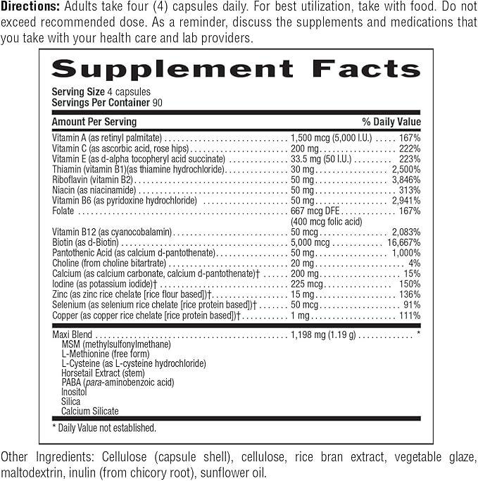 Country Life Maxi-Hair Plus 5000 mcg Biotin 360 Capsules Certified Gluten Free Certified Vegetarian