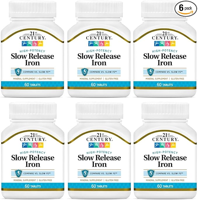 21st Century Slow Release Iron Tablets 60 ea Pack of 6