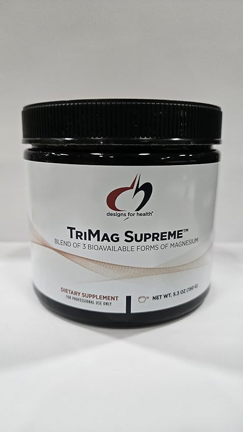 Designs for Health TriMag Supreme Powder - 300mg Triple Magnesium Drink - May Support Heart Health &amp Energy - Magnesium Orotate Glycerophosphate + Bisglycinate Chelate (30 Servings / 150g)