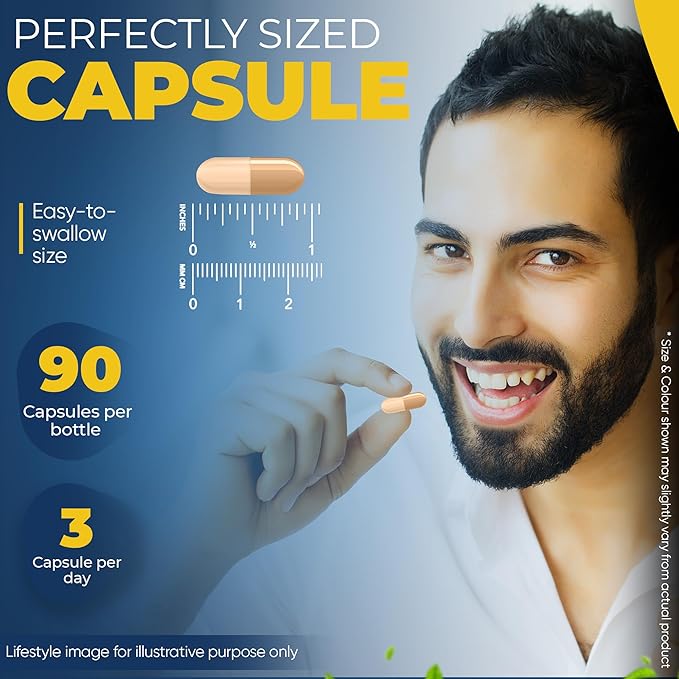 Daily Multivitamin for Men Vitality 34 Essential Ingredients 90 Capsules Men’s Multivitamin for Overall Wellness