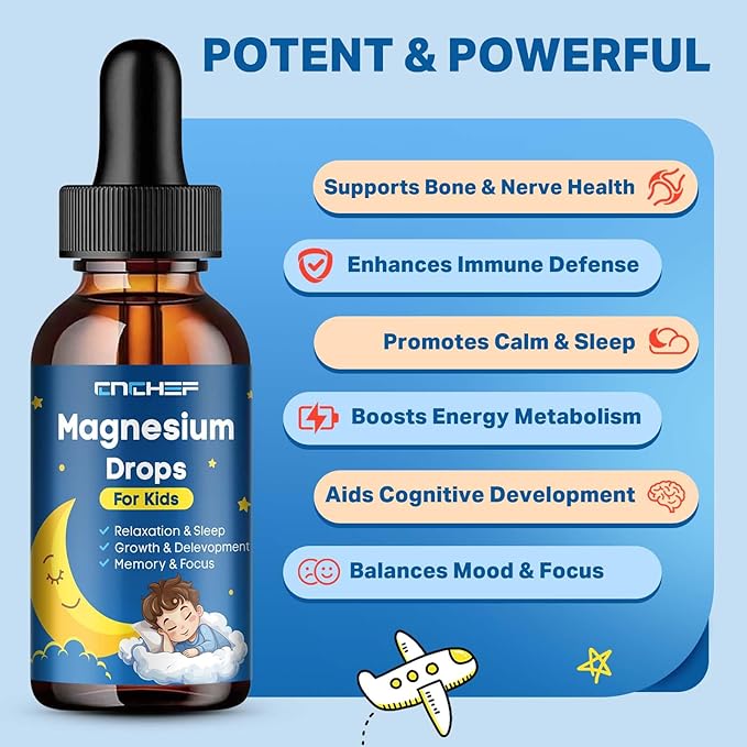 Magnesium Glycinate Liquid Drops for Kids Vitamin D3 K2 Drops for Kids