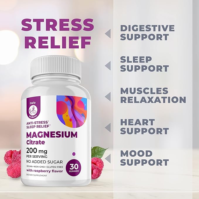 DR. MORITZ Magnesium Bundle - Gummies for Adults (200mg 30 Count) and Kids Magnesium Gummies (60 Count 2 Pack) - Sugar-Free
