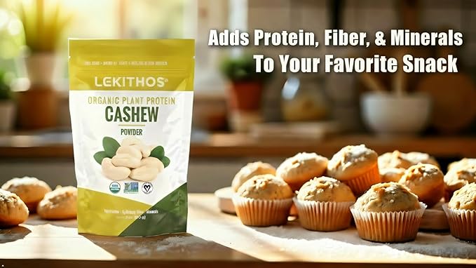 Organic Cashew Protein Powder Single Ingredient 10g Protein Per Serving High in Potassium Phosphorus Calcium! 6oz Plant-Based Vegan Non-GMO 6 Servings High Fiber No Added Sugar