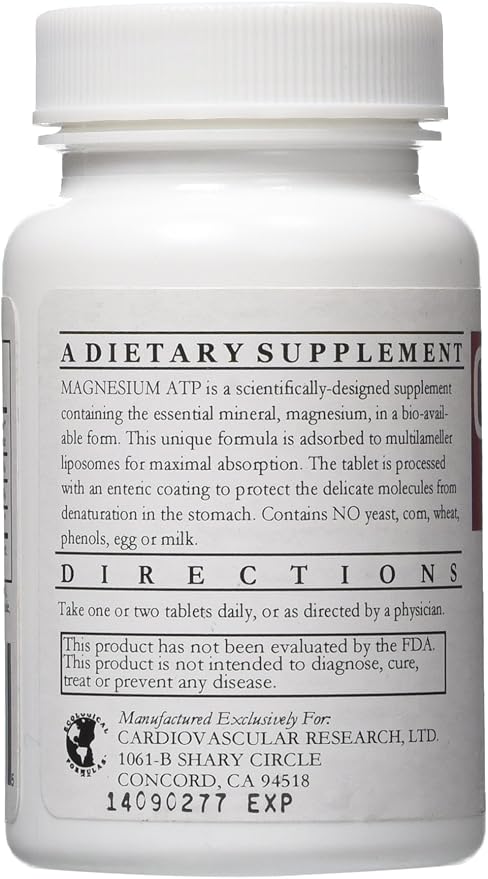 Cardiovascular Research Magnesium ATP Tablets 60 Count