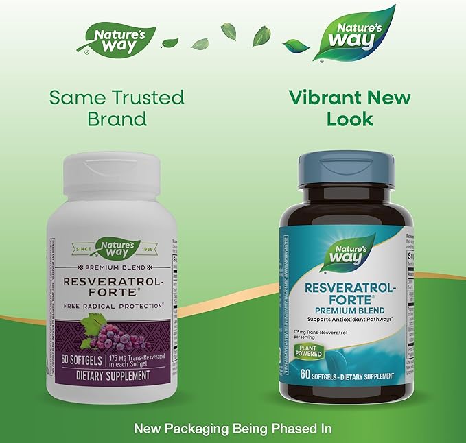 Nature's Way Resveratrol-Forte Protects from Free Radicals* 60 Softgels