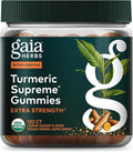 Gaia Herbs Turmeric Supreme Gummies Extra Strength - Supports Healthy Inflammatory Response in Healthy Individuals* - Lemon Ginger Flavor - 120 Vegan Organic Gummies (40 Servings)