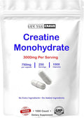 Micronized Creatine Monohydrate 1000 Capsules 250 Servings 750mg of Creatine Monohydrate Per Capsule 3000mg Per Serving