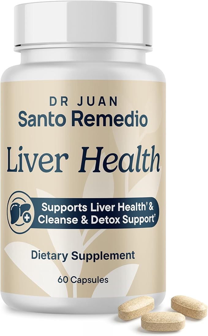 Santo Remedio Liver Health Supplement – Milk Thistle Dandelion Root &amp DHM (Vine Tea) – Liver Support &amp Detox Cleanse – Metabolism &amp Liver Cell Support – 30 Servings
