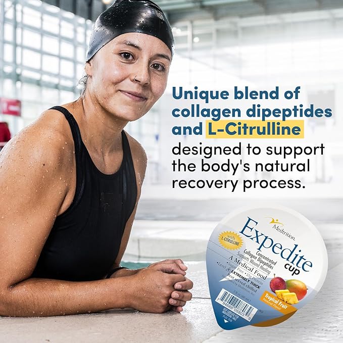 Medtrition Expedite Gelatein Cup Fast Track Wound Healing 30X More Collagen Dipeptides Than Powder Supports Wounds Foot Ulcers Cosmetic Surgery and More (2 Fl Oz Pack of 36)