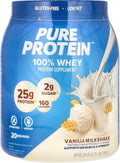 Pure Protein Powder Whey High Protein Low Sugar Gluten Free Vanilla Cream 1.75 lbs