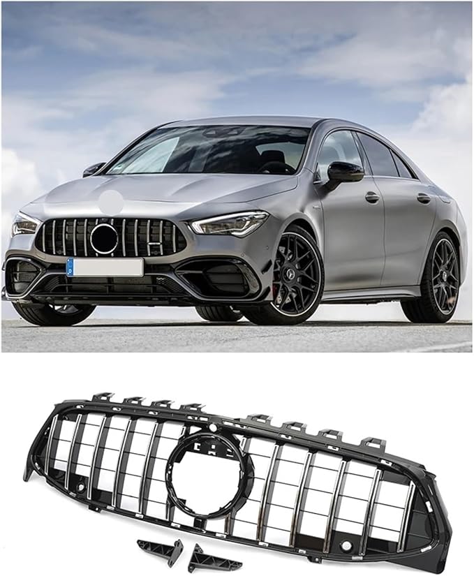 CONERY Automotive Accessories AMG Style CLA35 CLA45 Grille Compatible for Mercedes Benz CLA W118 CLA Grille 180 250 260 2019-2022 (Size : W118 Chrome with)