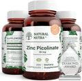 Natural Nutra Zinc Picolinate 30 mg Double Strength Raw and Pure Highly Bioavailable Supplement for Growth and Immune Support Helps Support Metabolic System Decrease Common Cold 250 Capsule