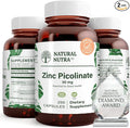 NNatural Nutra Zinc Picolinate 30 mg Double Strength Raw and Pure Highly Bioavailable Supplement for Growth &amp Immune Support Decrease Common Cold and Support Metabolic System 250 Capsule (2 Pa