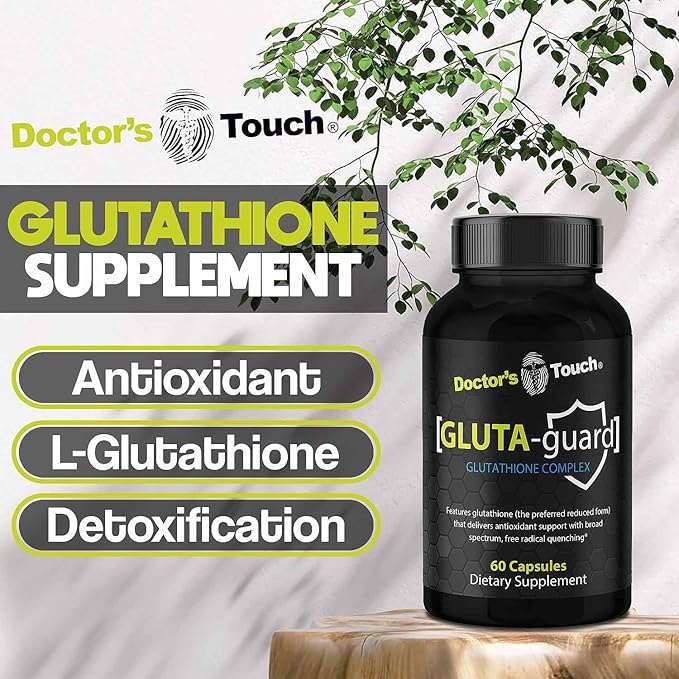 Doctor's Touch Liposomal Glutathione Supplement - Easy-to-Swallow Glutathione Capsules for Energy Brain Support and Skin Health - Pure Maximum Absorption Glutathione Liposomal Supplement