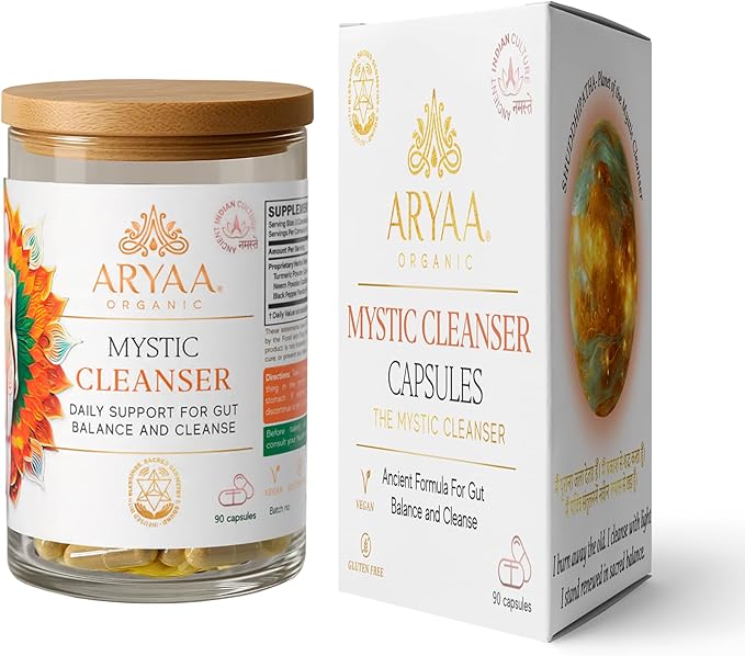 Mystic Cleanser Capsules – 90 Count | Daily Detox &amp Immune Support | 980 mg Whole Herb Blend of Neem Turmeric &amp Black Pepper | Vegan Non-GMO Gluten-Free | Sound-Infused with 528Hz