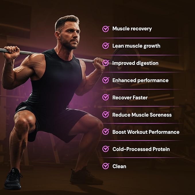 GLO Health Foods Cold Processed Whey Protein - Chocolate Flavor - 24g Protein per Serving - Whey with Digestive Enzymes &amp BCAAs - Supports Muscle Growth Strength &amp Recovery - 2 LB (28 Serving