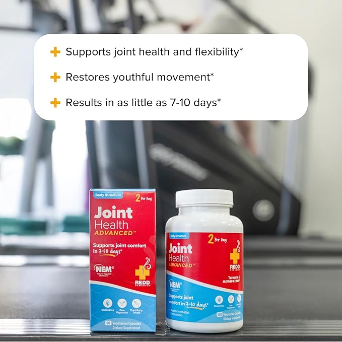 Redd Remedies Joint Health Advanced Helps Strengthen Connective Tissue and Cartilage Fast-Acting Comfort with Boswellia Serrata and Turmeric 60 Vegetarian Capsules
