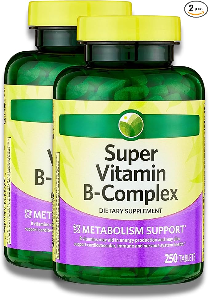 KP+ Super Vitamin B-Complex | Energy Support | 250 Tablets | Non-GMO | Gluten Free | Pack of 2