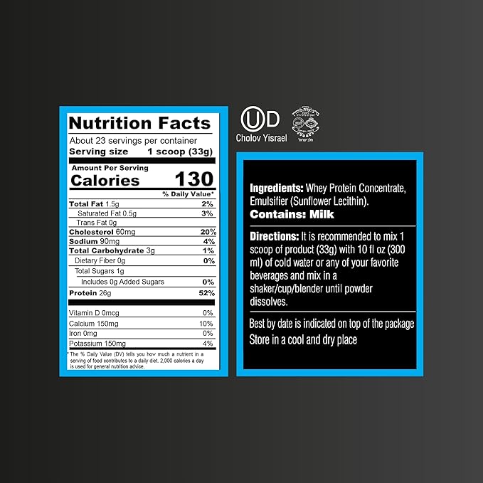Unflavored + Wild Strawberry Whey Protein Bundle – Gluten-Free Kosher Post-Workout Recovery 26g &amp 25g Protein