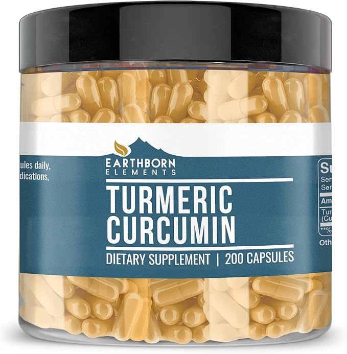 Earthborn Elements Ceylon Cinnamon Turmeric Curcumin &amp Triphala Capsule Bundle (200 Capsules Each) Pure &amp Undiluted No Additives