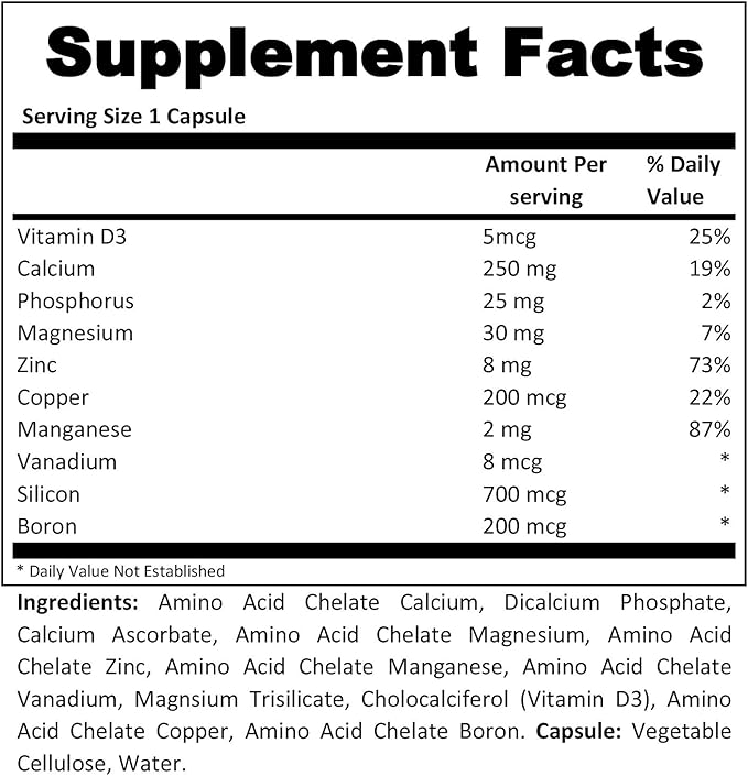 Amino Acid Chelate Calcium Capsules (120) Promotes Bone Density