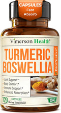 Boswellia Serrata Turmeric Supplement for Joint Support &amp Inflammation Balance – Turmeric Boswellia Supplement with Ginger &amp Black Pepper Extract for Enhanced Absorption – Non-GMO - 120 Capsul