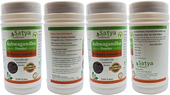 Ashwagandha (Withania Sominfera) Powder for Men and Women | Ayurvedic Herbal Powder Supplement/Remedy | Pack of 100 GMS. (4 Packs of 100 GMS.)