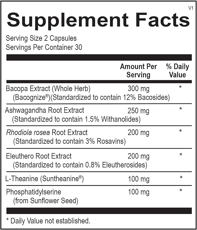 Dart Reset Dietary Supplement | Cognitive and Stress Response Formula with L-Theanine Bacopa Rhodiola and Ashwagandha for Cortisol Balance and Brain Health (60 Capsules)