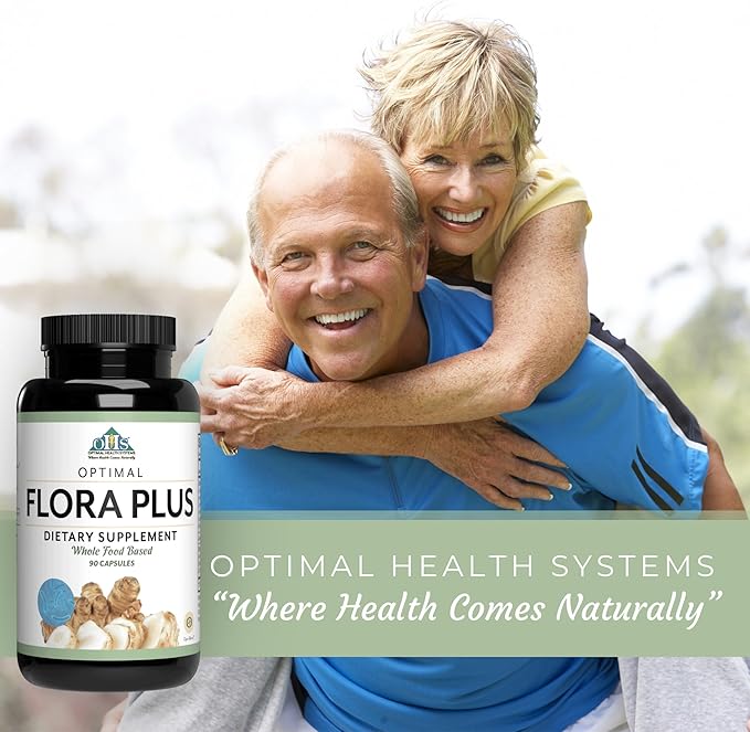Optimal Health Systems Flora Plus | Ultimate Intestinal &amp Digestion Health | 9 Patented Probiotics + Artichoke + Opti-Blend System | 90 Capsules