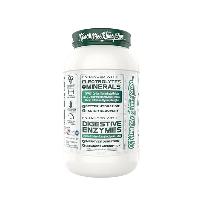 Protolyte Natural Plant Protein by VMI Sports with Electrolytes and Enzymes | Zero Sugar – Zero Dairy – Gluten Free | 20 G Protein + 10.5 G of EAAs (25 serving Vanilla Peanut Butter)